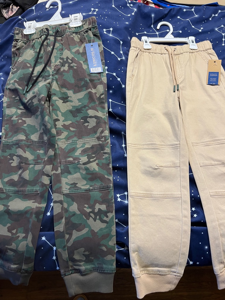 Kids Camo & Tan Jogger Pants - Soft Elastic Waistband